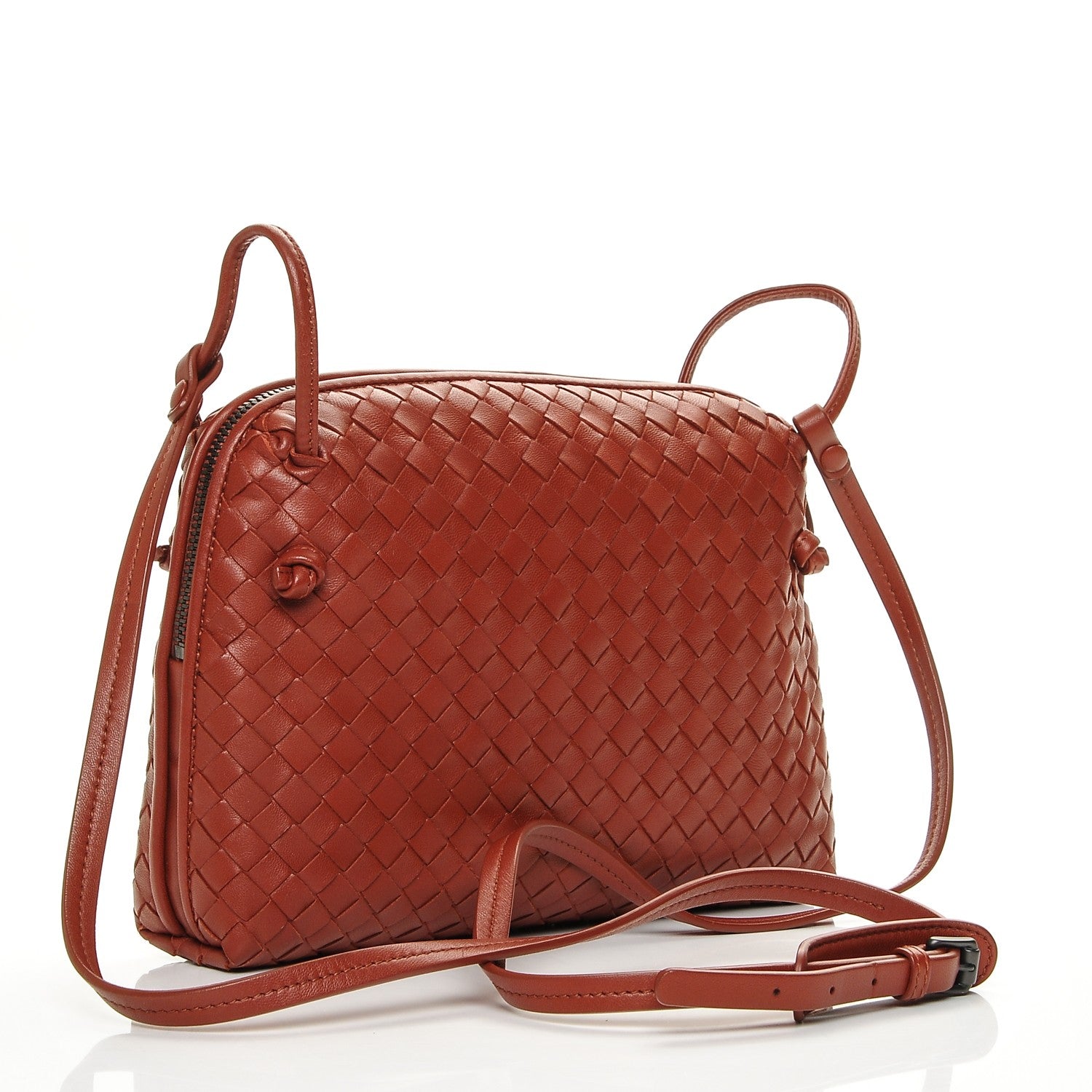 Bottega Veneta Nappa Intrecciato Pillow Crossbody Messenger Brique 3 of 8