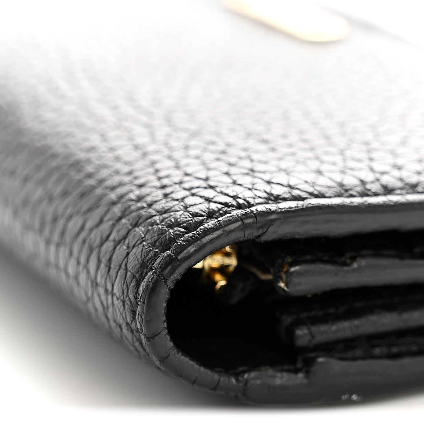 Grain Calfskin Continental Wallet Black