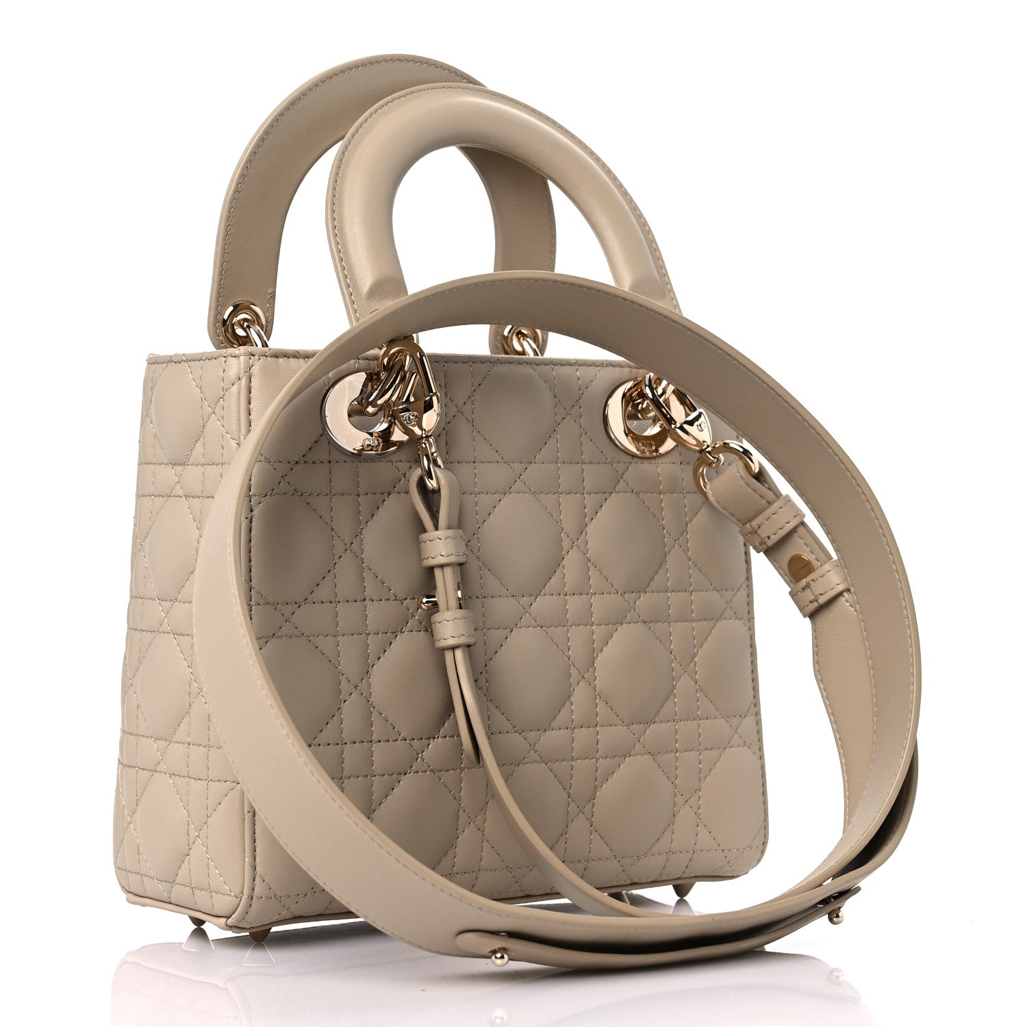 Christian Dior Lambskin Cannage Small My ABC Lady Dior Beige 3 of 9