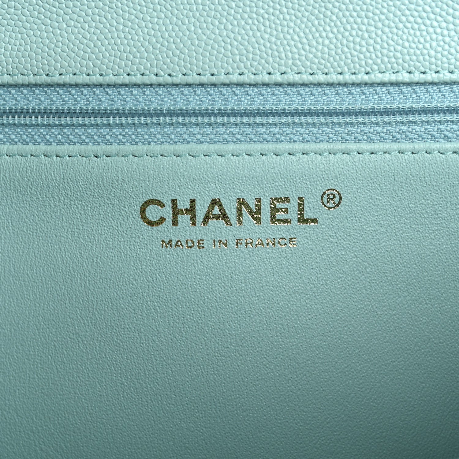 Chanel Caviar Quilted Flap Clutch Light Blue 6 of 8
