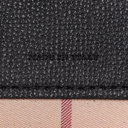 Burberry Grainy Calfskin Haymarket Check Medium Reversible Tote Black 6 of 16