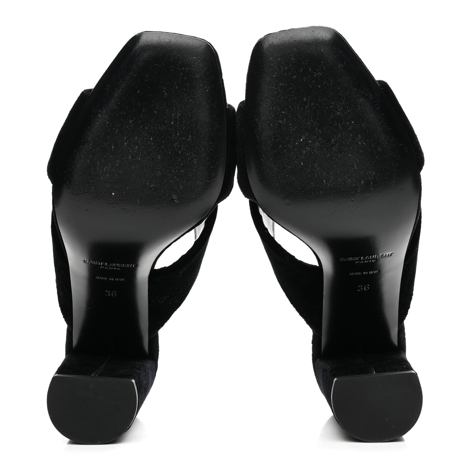 Saint Laurent Velvet LouLou Mules 36 Black 6 of 9