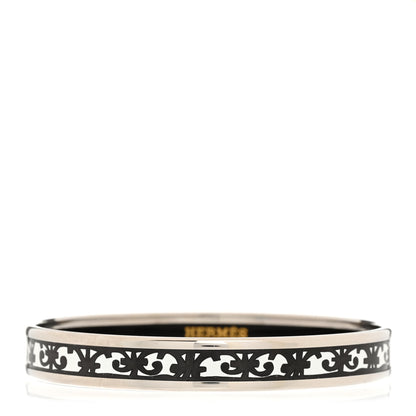 Hermes Enamel Printed Narrow Balcons du Guadalquivir Bracelet 65 Black 1 of 5