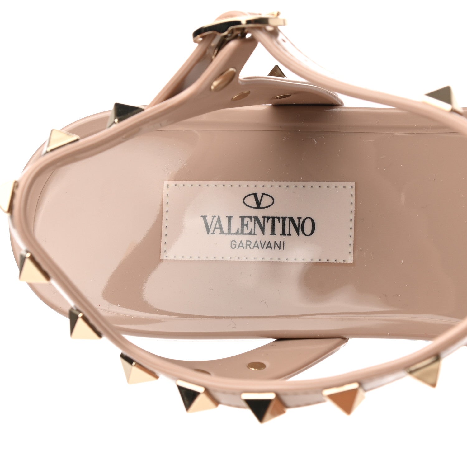 Valentino Garavani PVC Jelly Rockstud Caged Sandals 40 Poudre 7 of 8