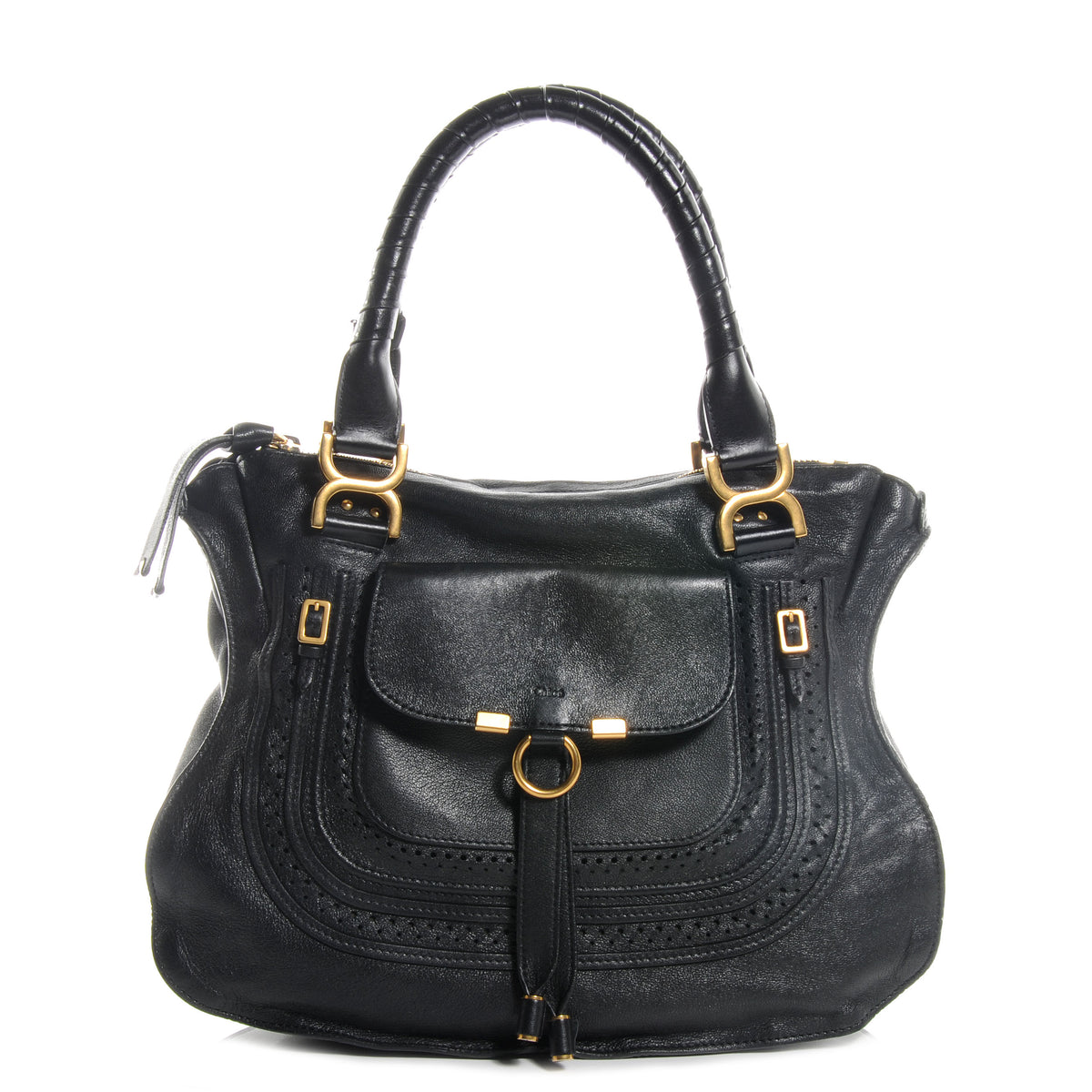 Calfskin Medium Marcie Animation Satchel Black