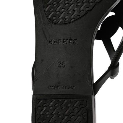 Hermes Rubber Womens Egerie Sandals 38 Black 8 of 11