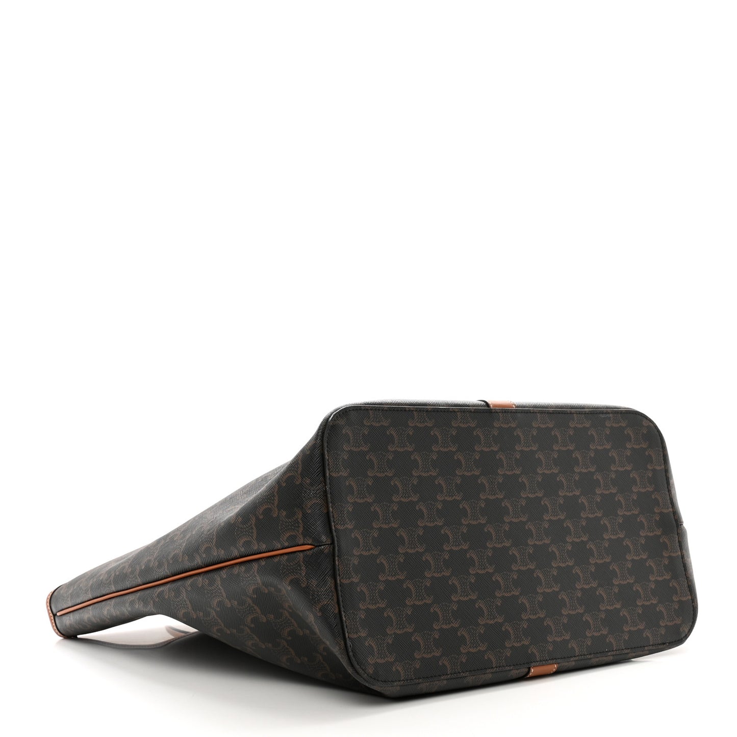 Triomphe Canvas Calfskin Medium Cabas Bag Tan
