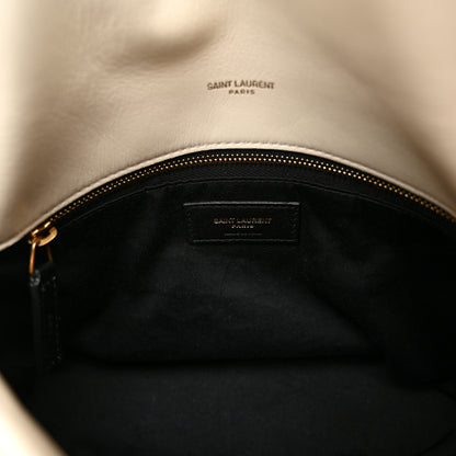 Saint Laurent Boucle Tweed Quilted Small Loulou Puffer Monogram Chain Satchel Crema Soft 6 of 9