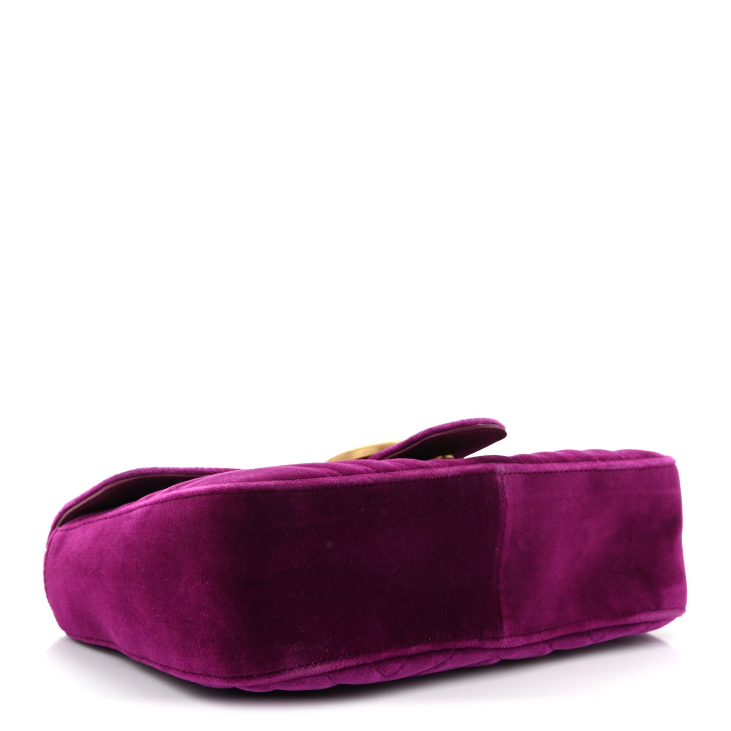 Gucci Velvet Matelasse Small GG Marmont Shoulder Bag Fuchsia Violet Cyclamen 4 of 10