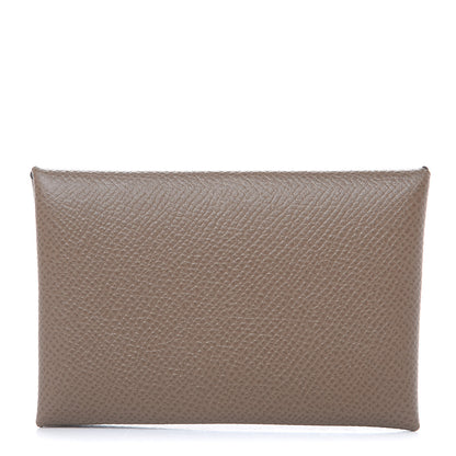 Hermes Epsom Calvi Card Case Etoupe 1 of 7