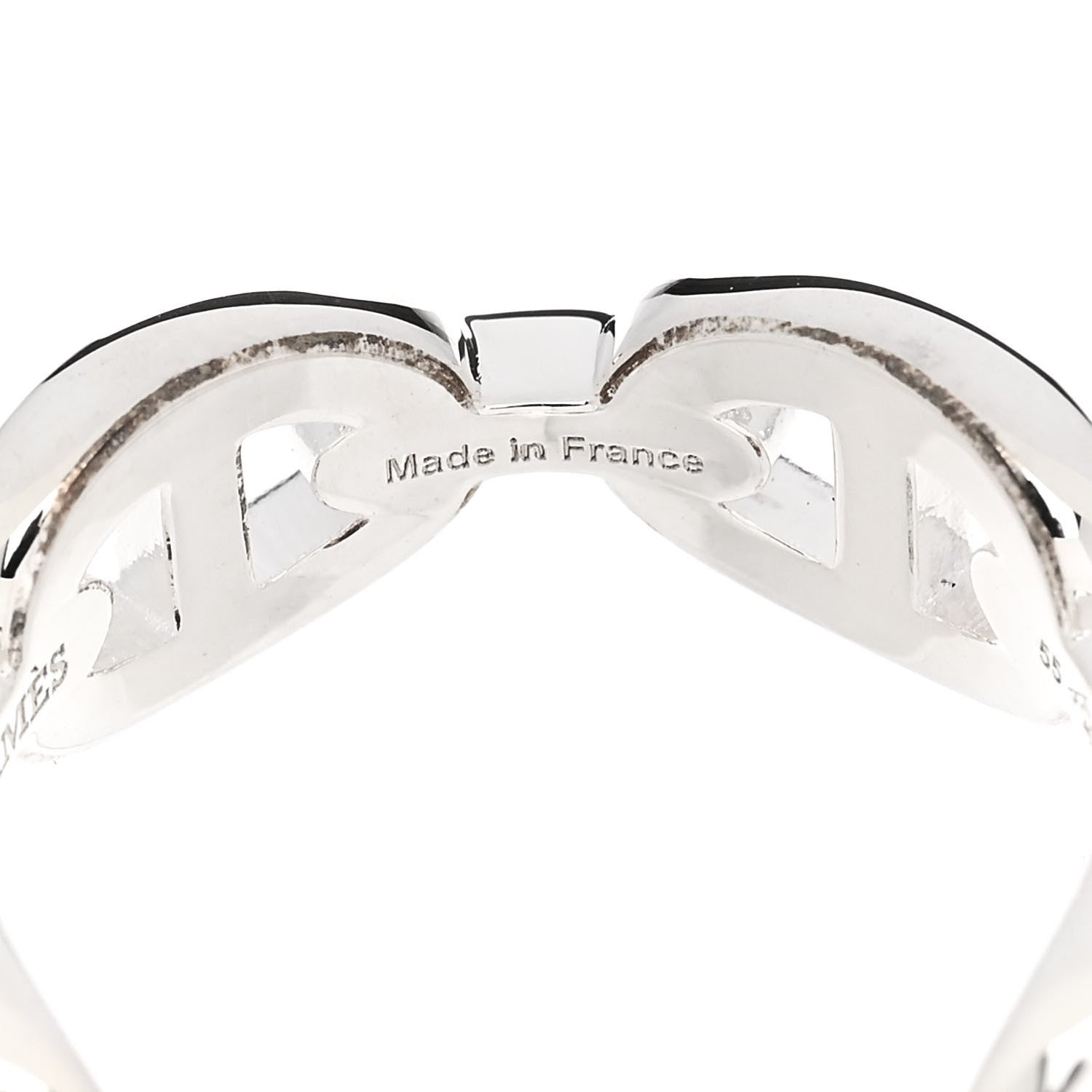 Hermes Sterling Silver PM Chaine d'Ancre Enchainee Band Ring 55 7.25 5 of 9