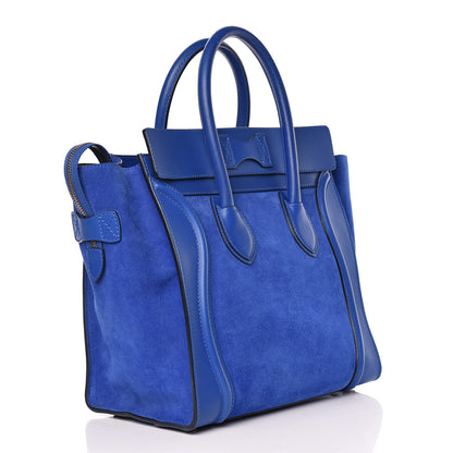 Celine Smooth Calfskin Suede Mini Luggage Royal Blue 3 of 16