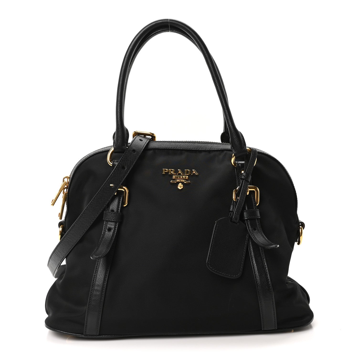 Prada Tessuto Nylon Saffiano Small Tote Black 1 of 9