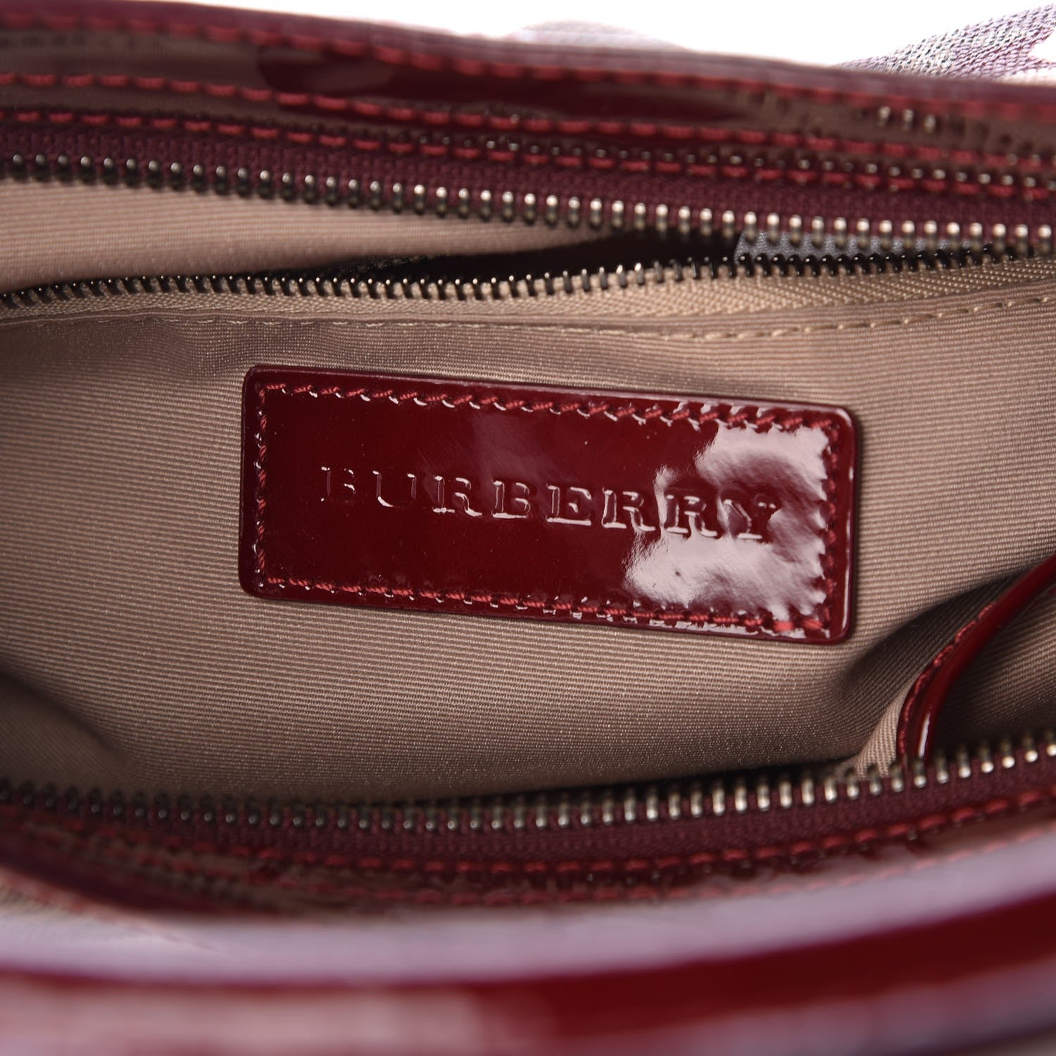 Burberry Patent Supernova Check Stars Small Hernville Hobo Berry Red 6 of 9