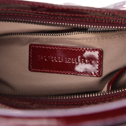 Burberry Patent Supernova Check Stars Small Hernville Hobo Berry Red 6 of 9
