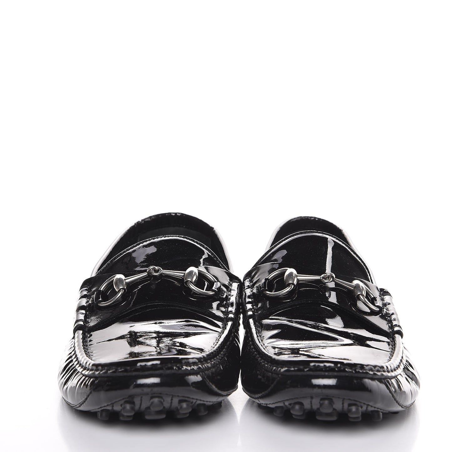 Men's Patent Horsebit Driver Loafers 10.5 Black
