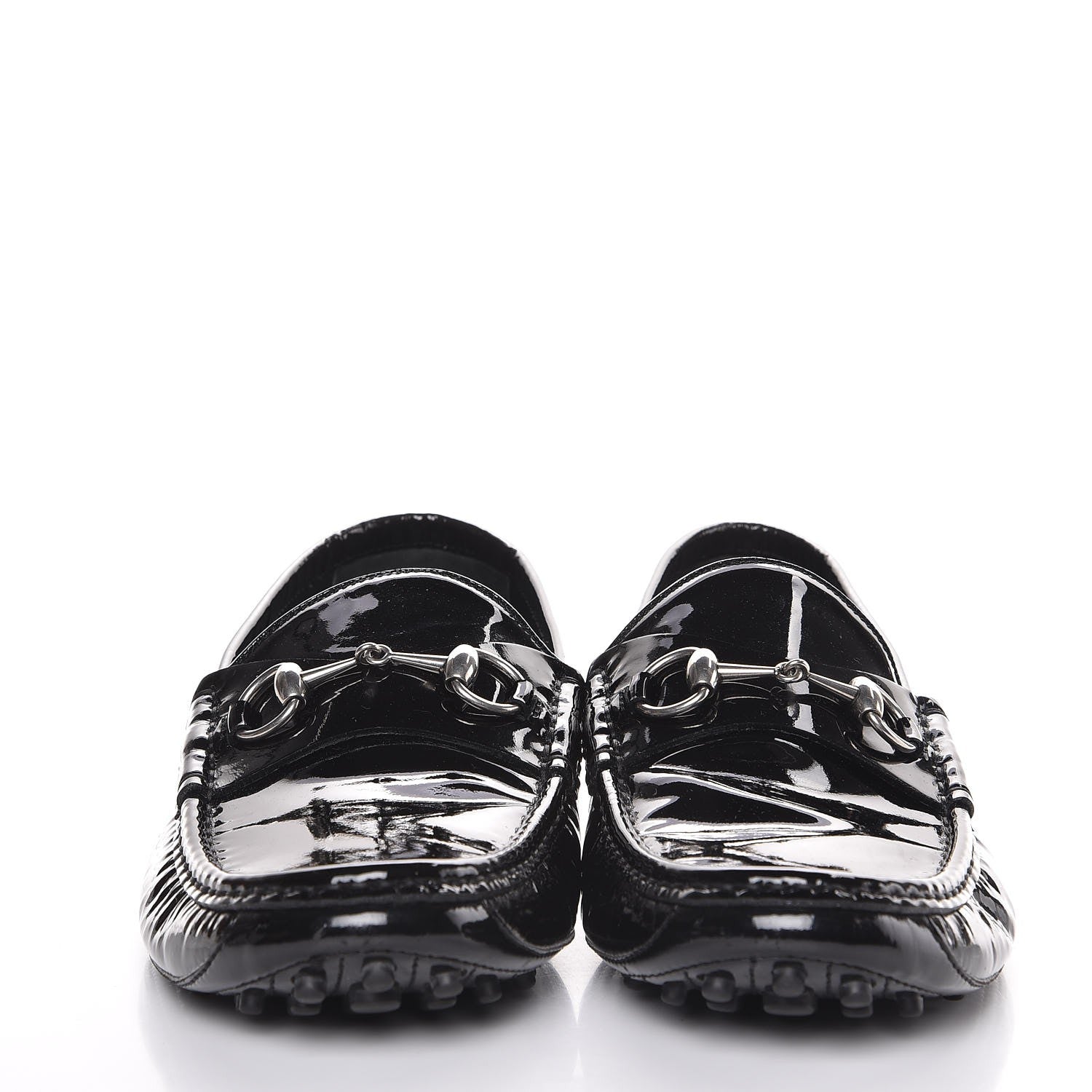 Gucci Men's Patent Horsebit Driver Loafers 10.5 Black 2 of 9