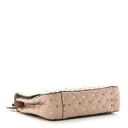 Valentino Garavani Lambskin Medium Rockstud Spike Shoulder Bag Poudre 4 of 15