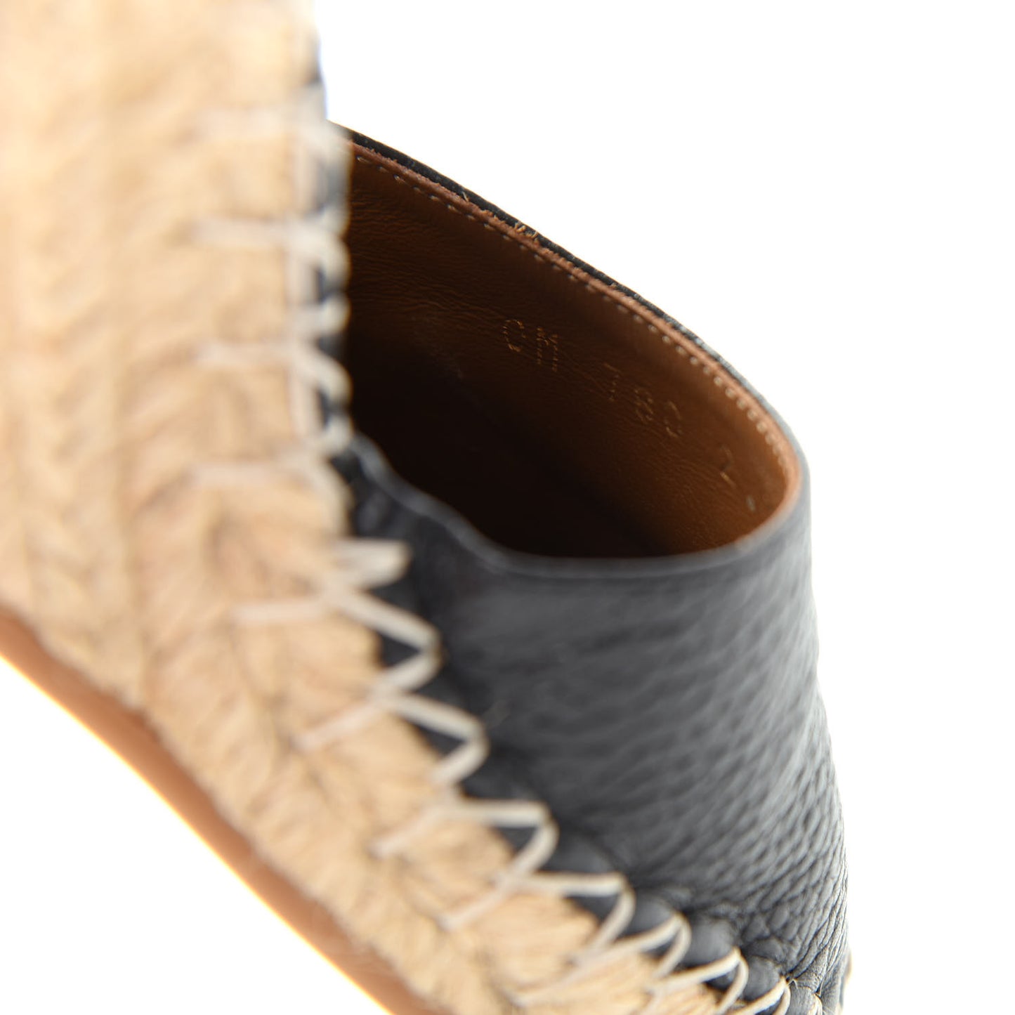 Grained Calfskin Rockstud Ankle Wrap Espadrille 15/85mm Wedges 36 Black Light Cuir