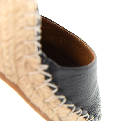Valentino Garavani Grained Calfskin Rockstud Ankle Wrap Espadrille 15/85mm Wedges 36 Black Light Cuir 10 of 10