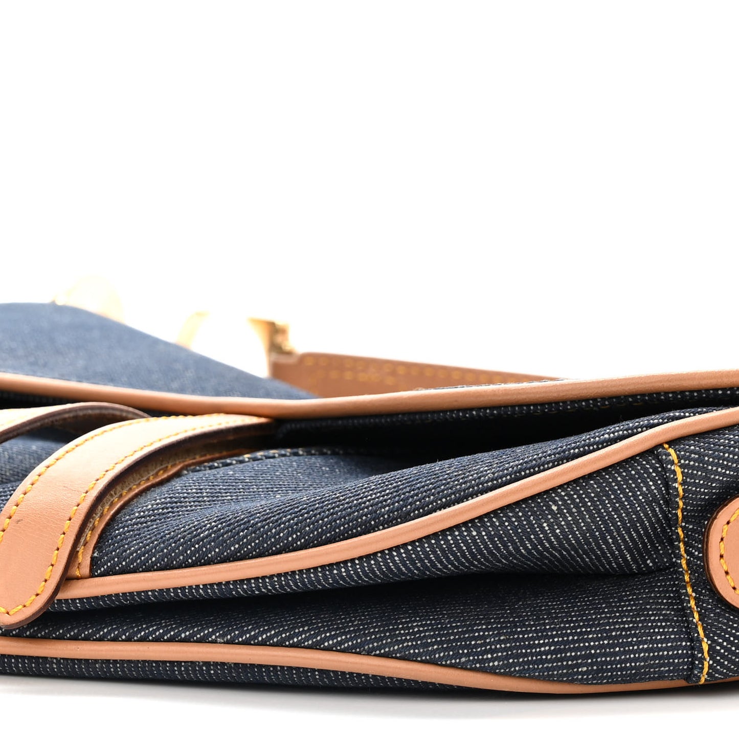 Denim Calfskin Saddle Bag Blue