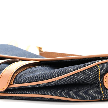 Christian Dior Denim Calfskin Saddle Bag Blue 10 of 10