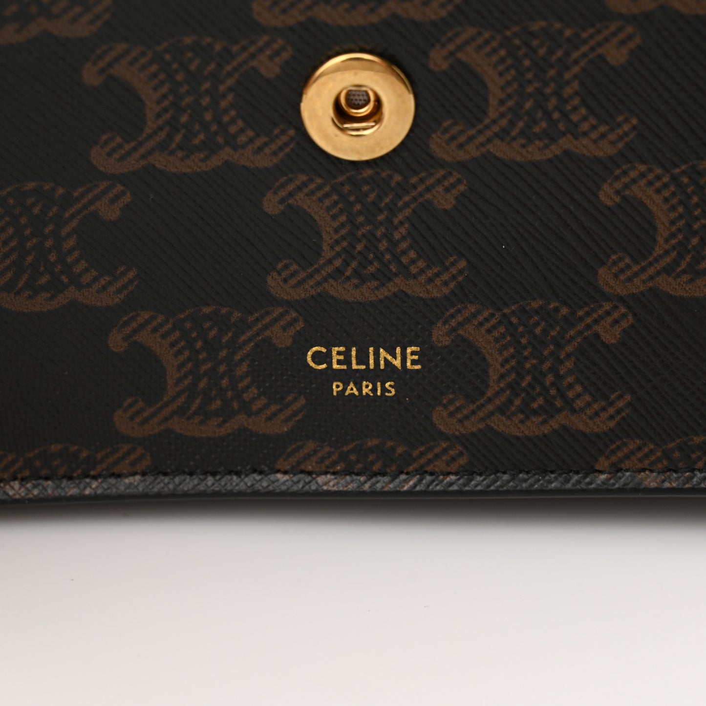 Triomphe Canvas Lambskin Wallet On Strap Tan
