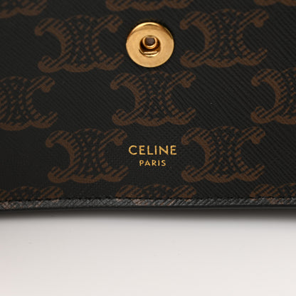 Celine Triomphe Canvas Lambskin Wallet On Strap Tan 7 of 11