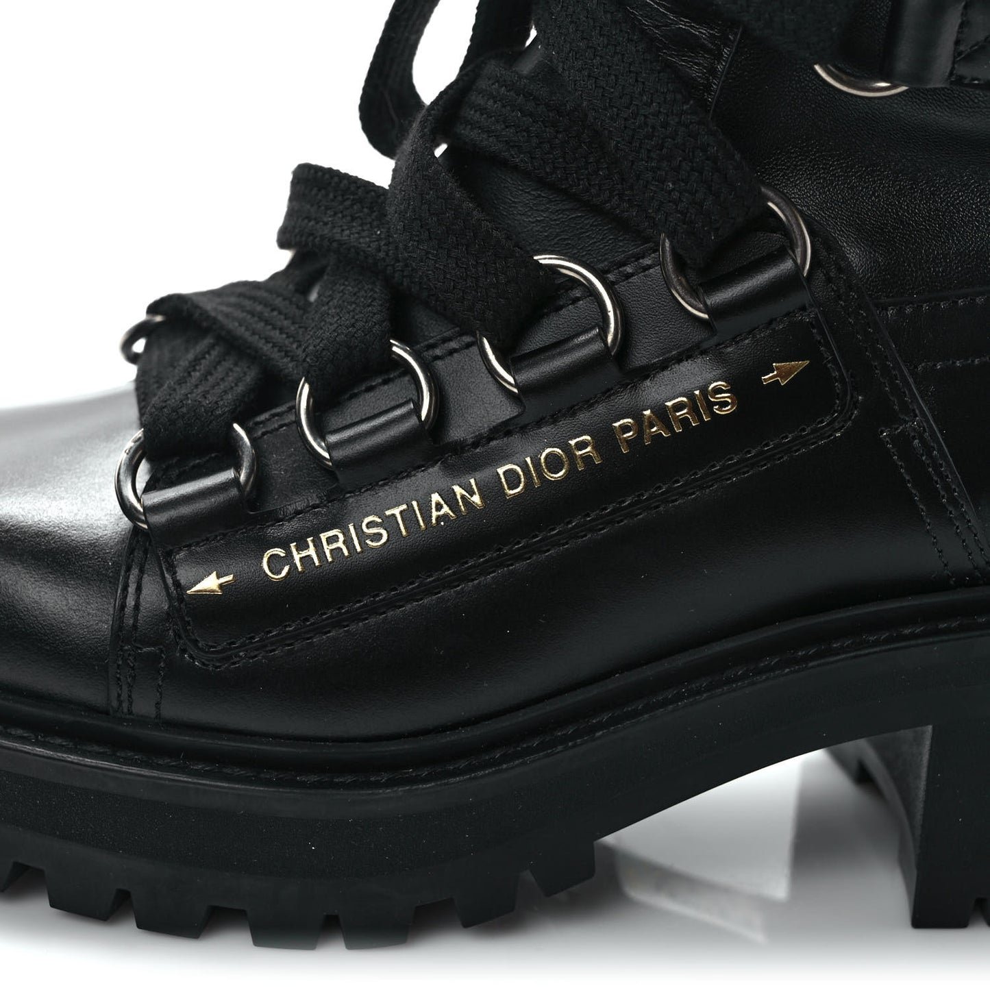 Lambskin Stretch D-Fight Ankle Boots 35.5 Black