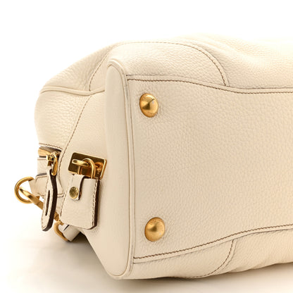 Prada Cervo Antik Shopping Satchel White 8 of 15