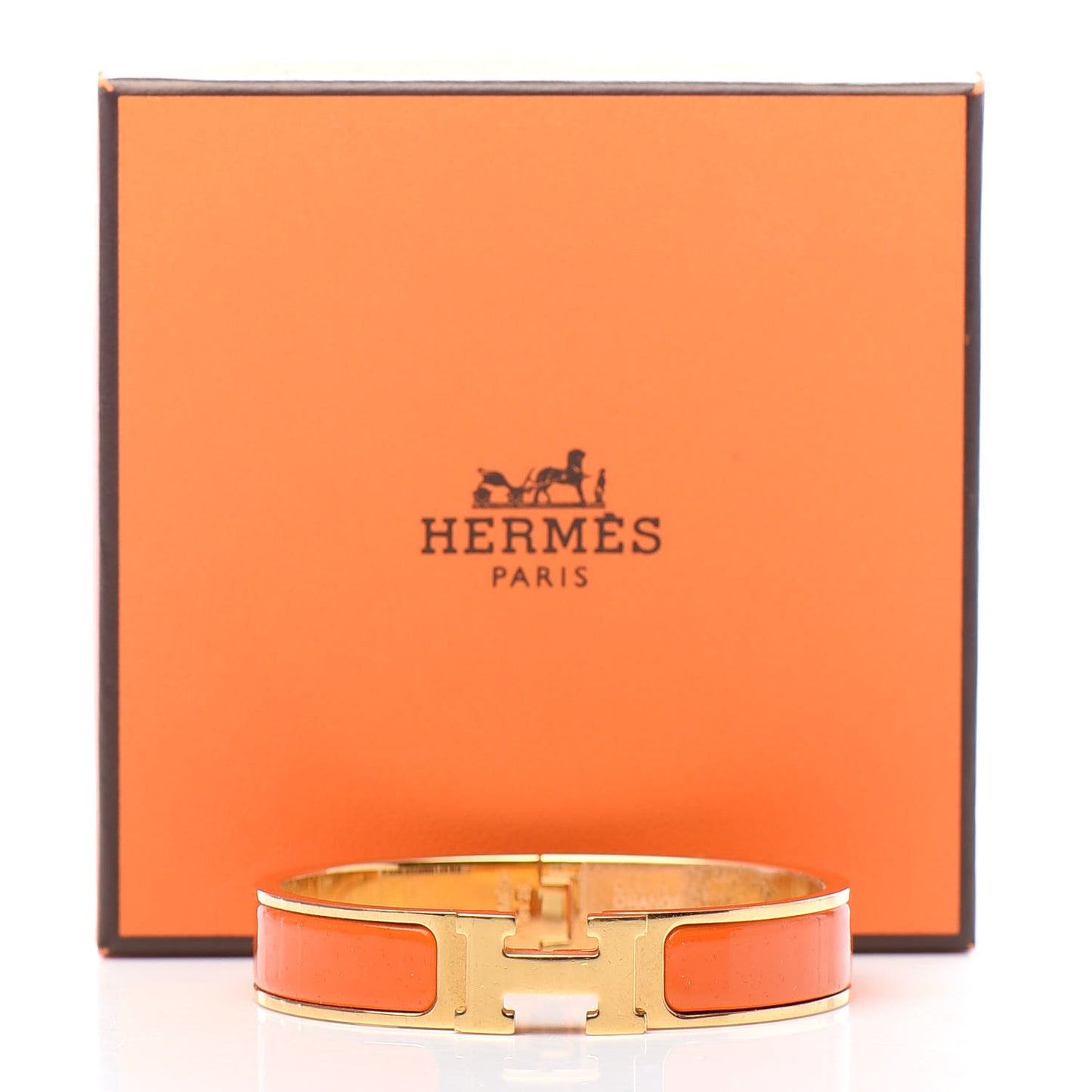 Enamel Narrow Clic Clac H Bracelet PM Orange