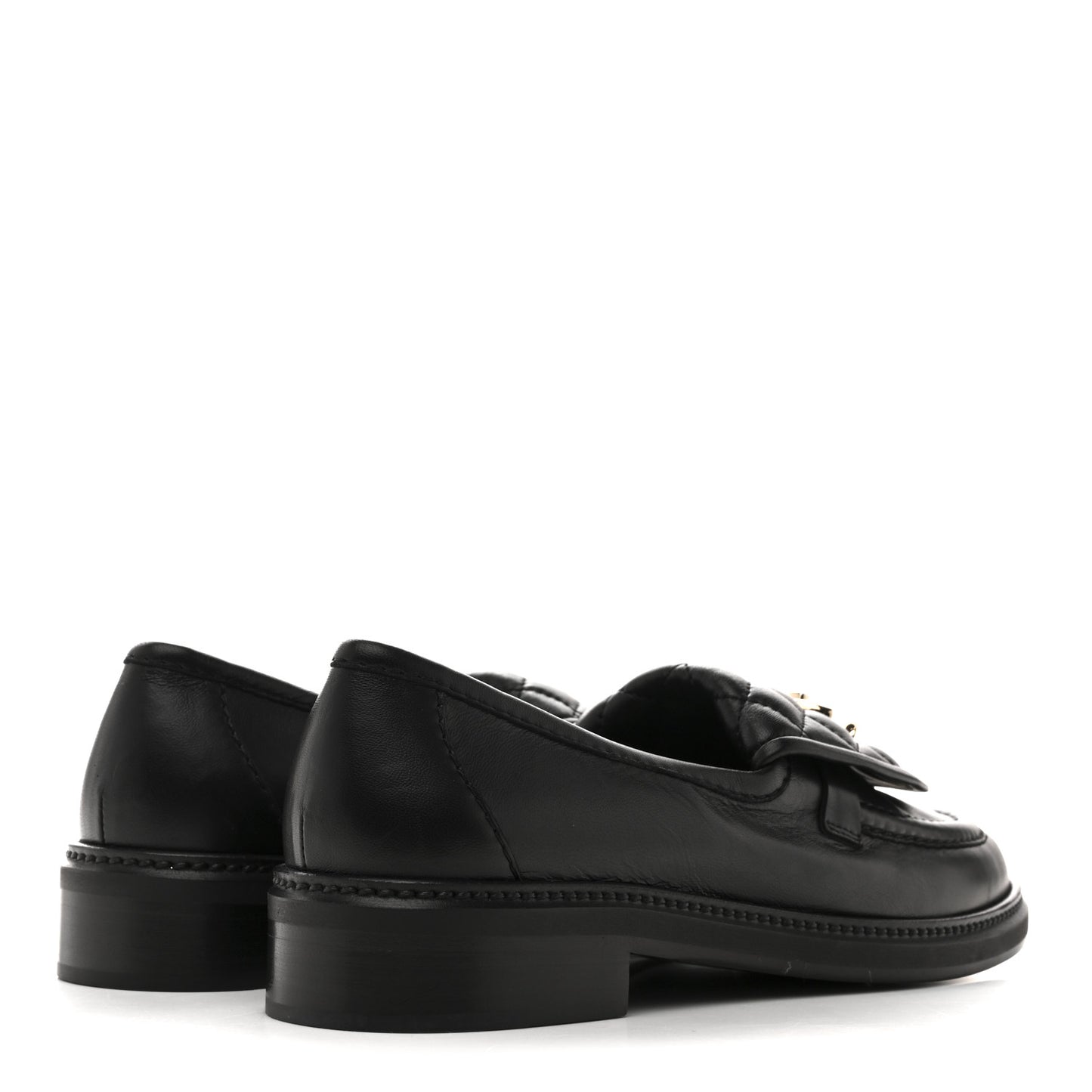 Lambskin Quilted CC Turnlock Loafers 40 Black