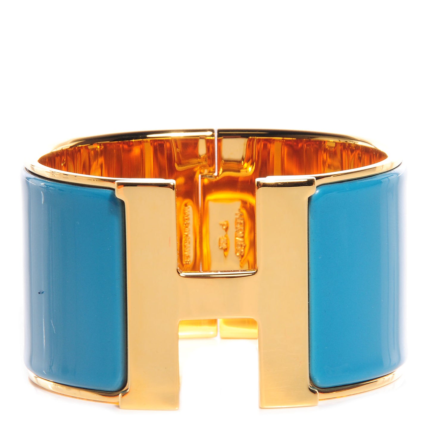 Enamel Extra Wide Clic Clac H Bracelet PM Turquoise