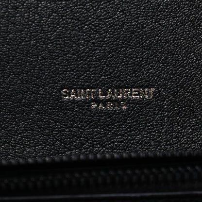 Saint Laurent Sheepskin Matelasse Chevron Monogram Monochrome Large College Satchel Black 6 of 9