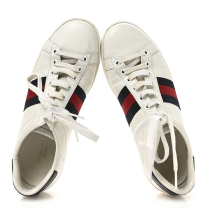 Gucci Calfskin Ayers Web Womens Ace Sneakers 37 White Blue 2 of 8