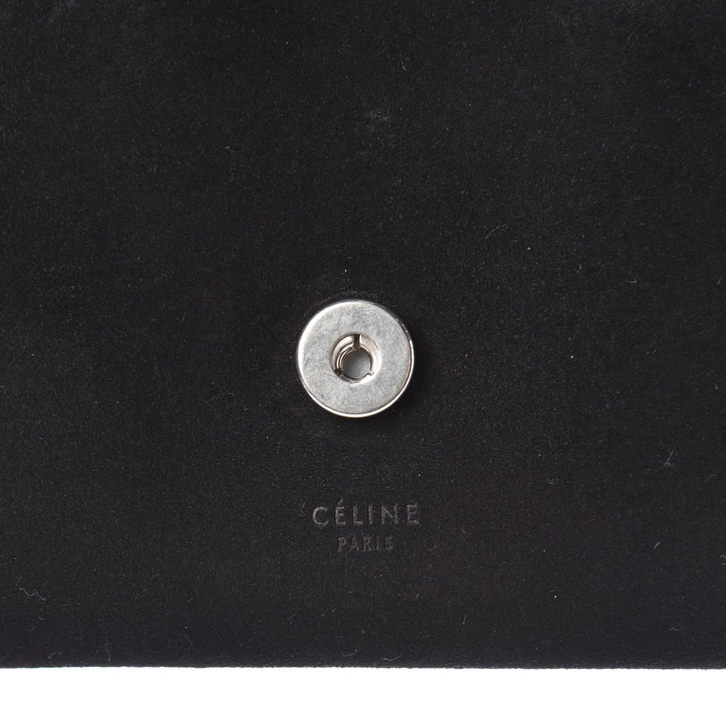 Suede Calfskin Clutch on Chain Black