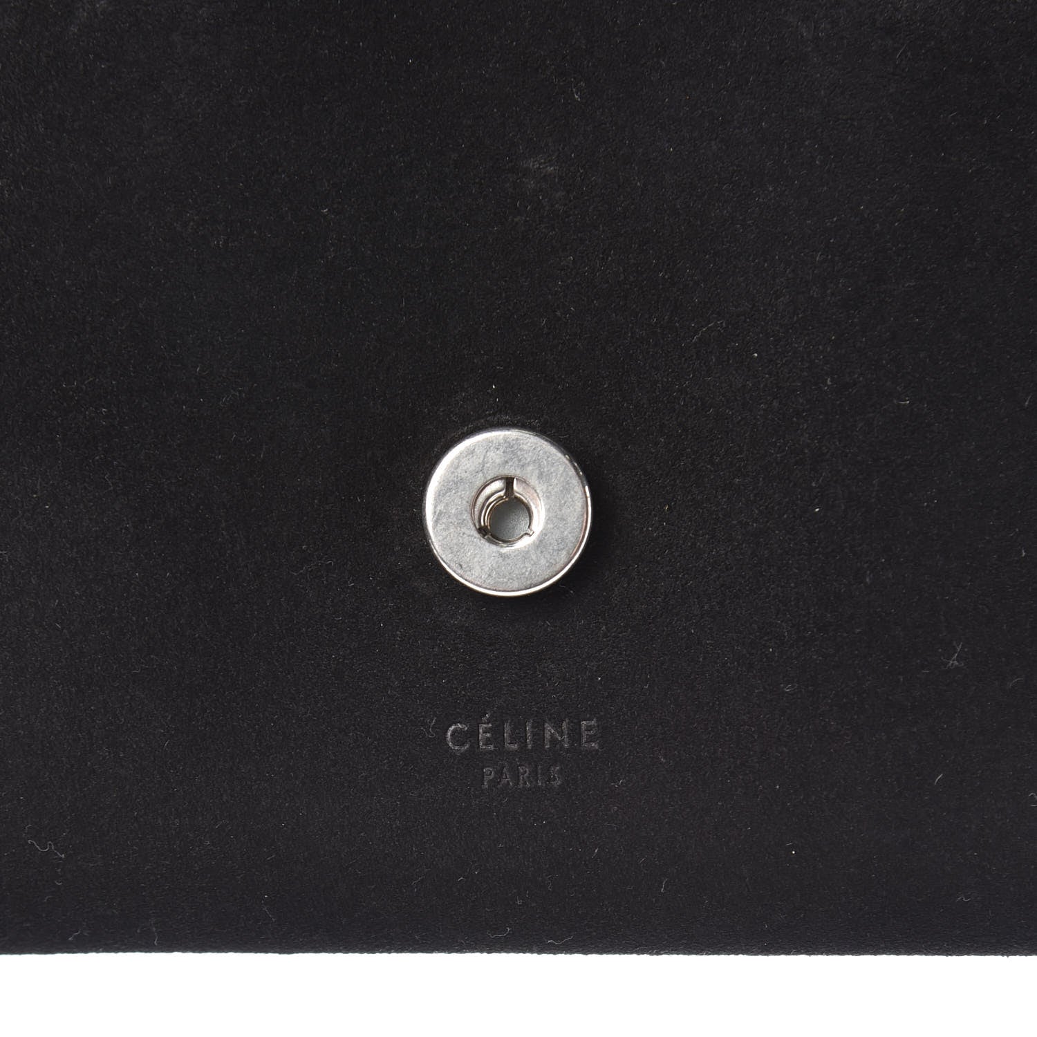 Celine Suede Calfskin Clutch on Chain Black 7 of 7