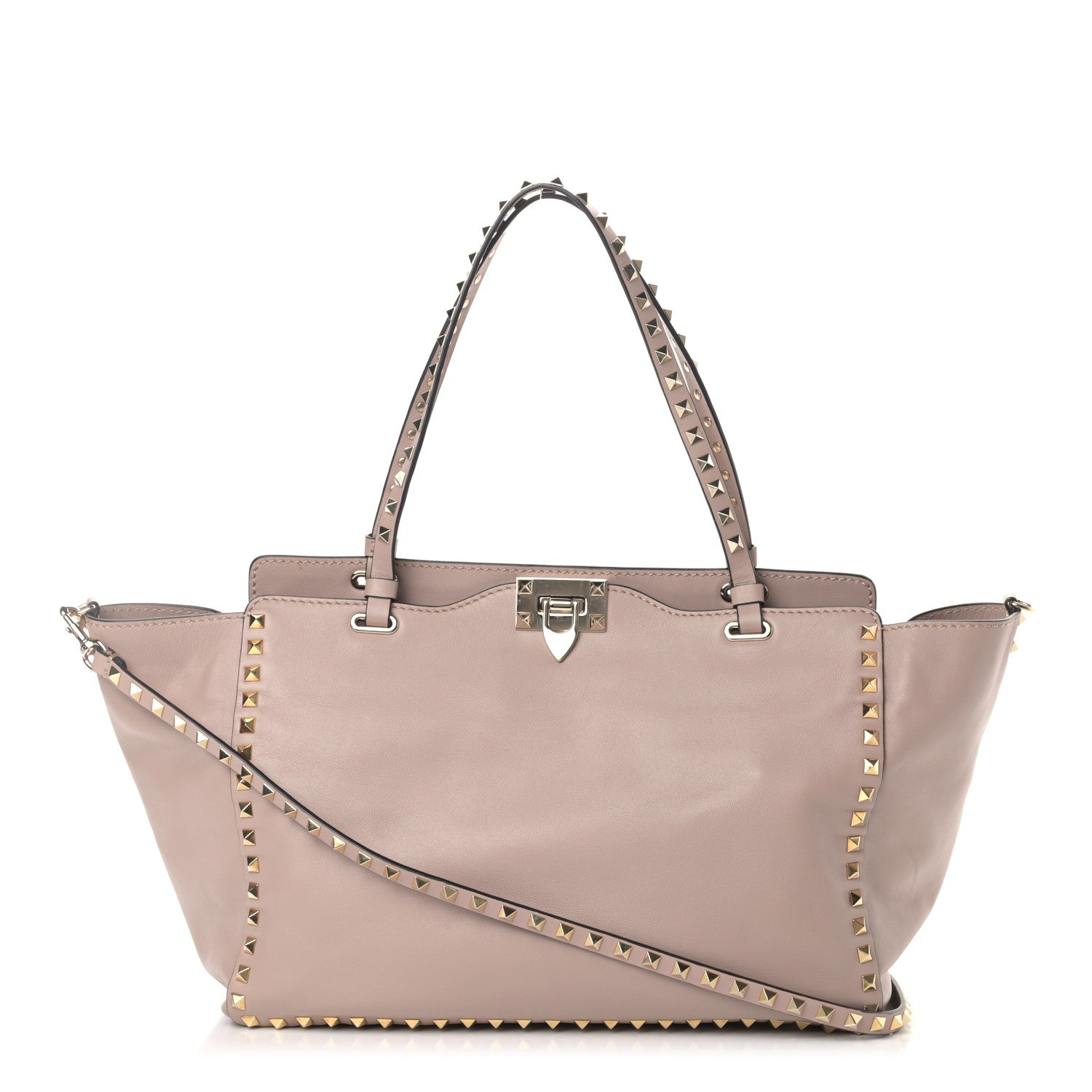 Valentino Garavani Vitello Medium Rockstud Tote Poudre 1 of 11