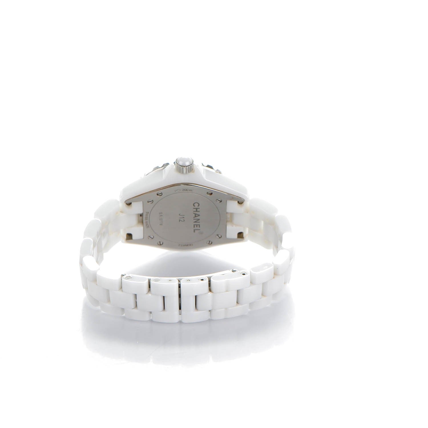 Chanel Stainless Steel Ceramic Diamond Dial 33mm J12 Quartz Watch White 4 of 7