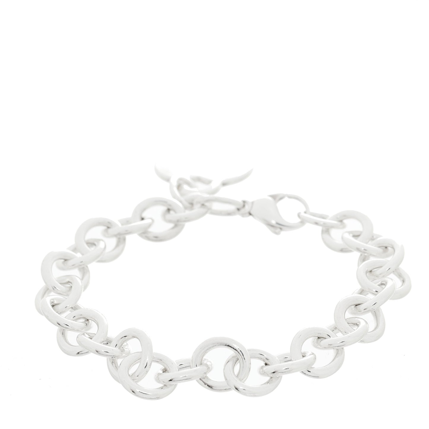 Sterling Silver Heart Tag Charm Bracelet