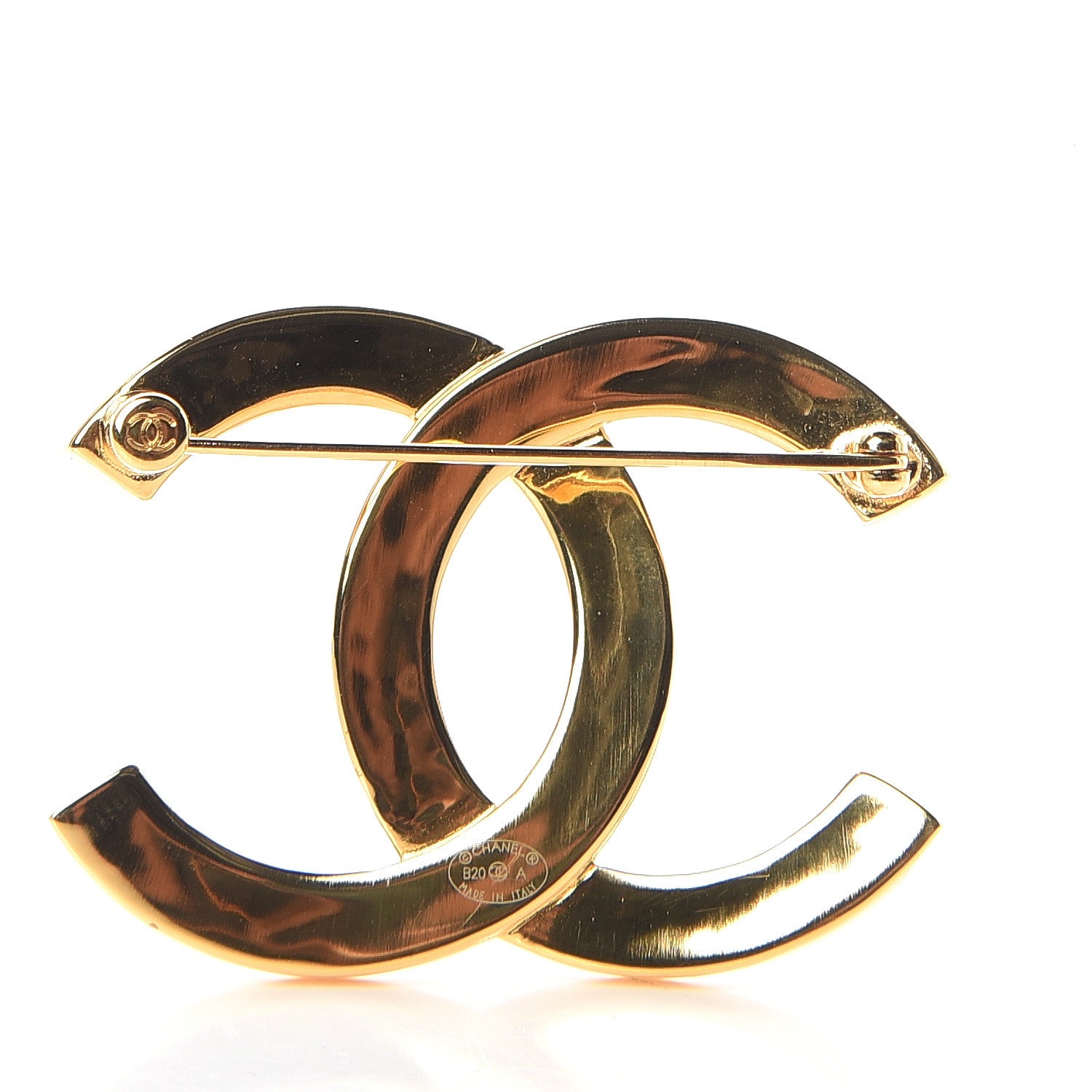 Chanel Metal Paris Button CC Large Brooch Gold 2 of 4