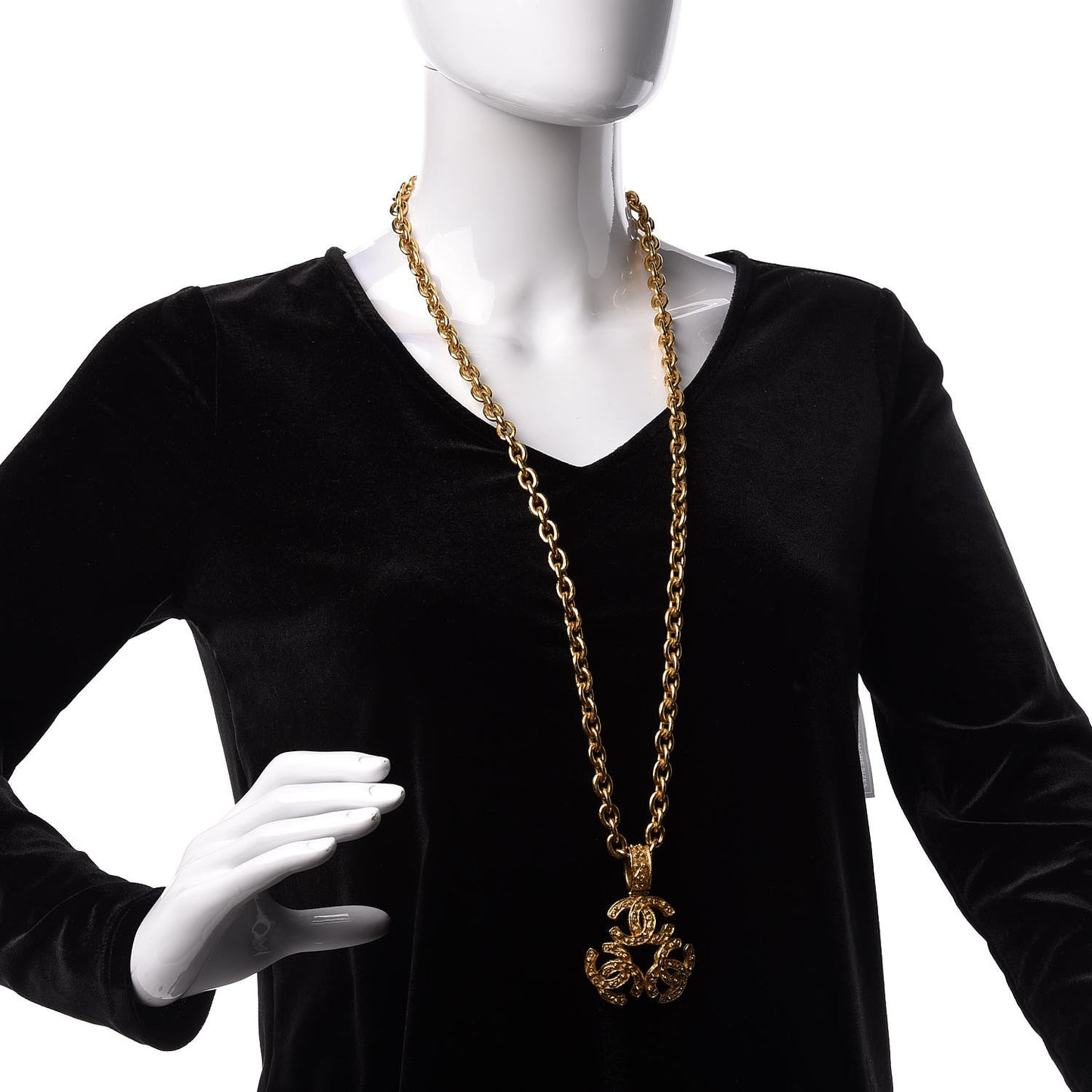 Triple CC Chain Necklace Gold