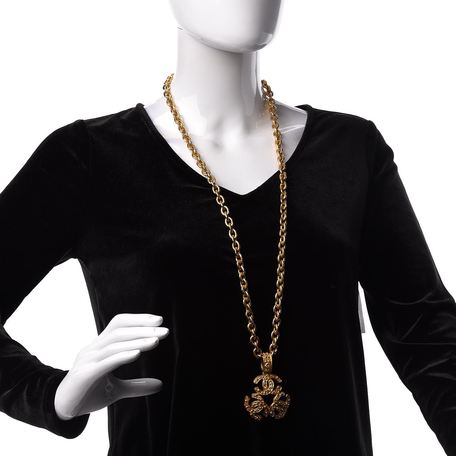 Chanel Triple CC Chain Necklace Gold 2 of 6