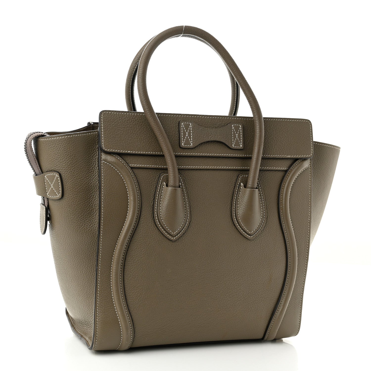 Celine Drummed Calfskin Micro Luggage Souris 3 of 15