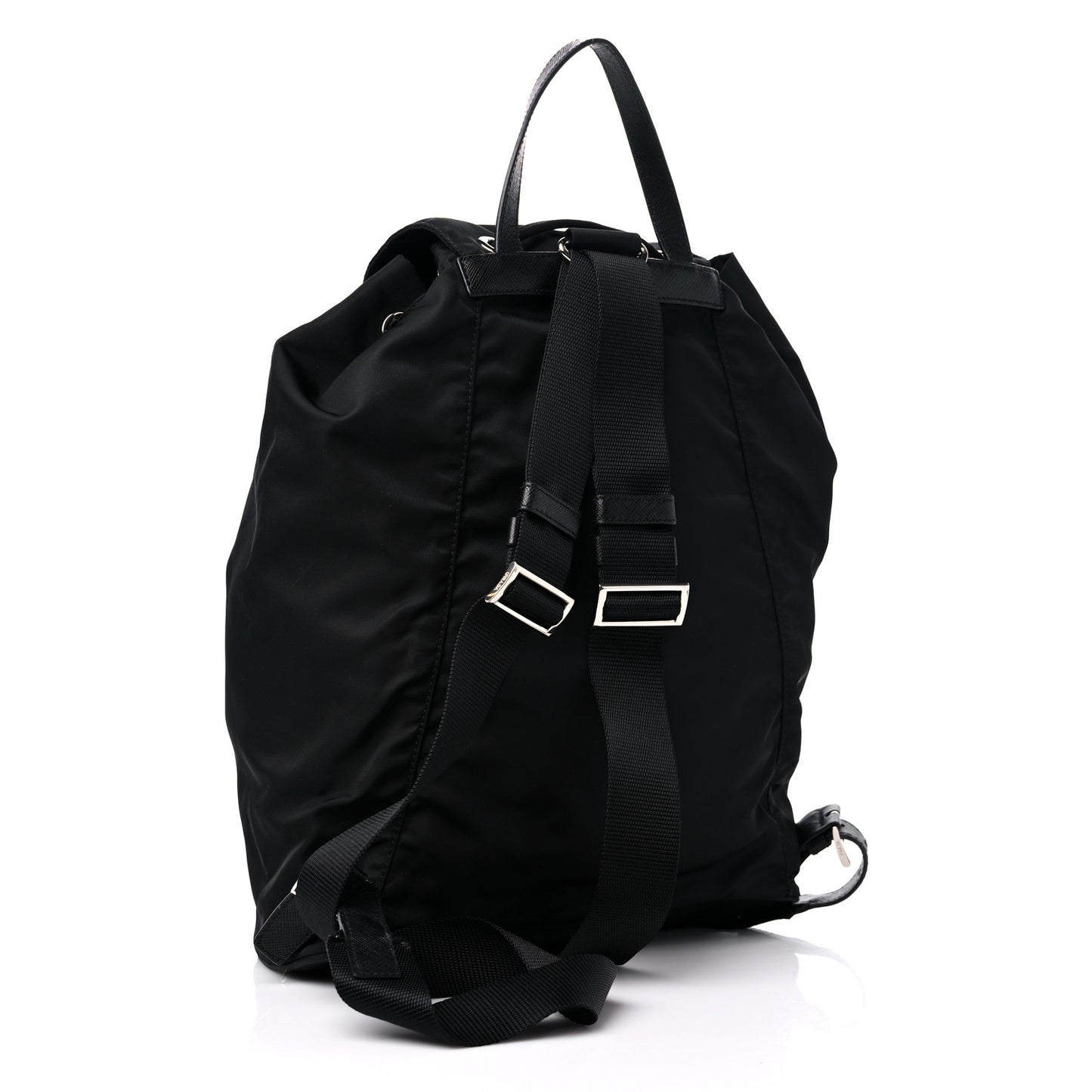 Nylon Tessuto Saffiano Zipper Backpack Black