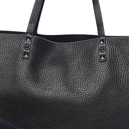 Valentino Garavani Stampa Alce Calfskin Medium Guitar Strap Rockstud Rolling Reversible Tote Black 19 of 19