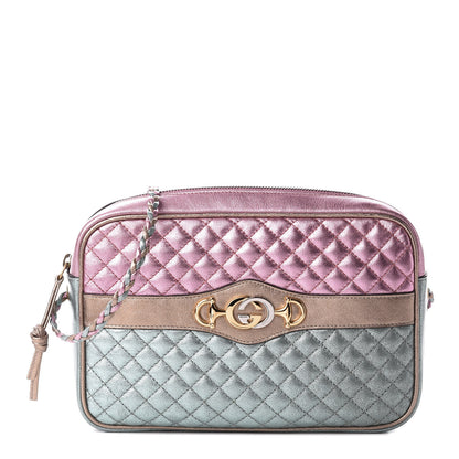 Gucci Laminated Nappa Trapuntata Small Zumi Shoulder Bag Rosa Lago Rame 1 of 10