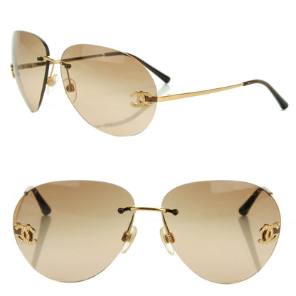 Chanel Aviator CC Sunglasses 4108-B Gold 1 of 6