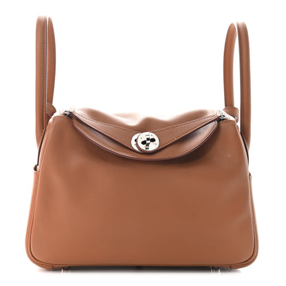 Hermes Swift Epsom Lindy 26 Tressage De Cuir Gold Bleu Du Nord 1 of 9