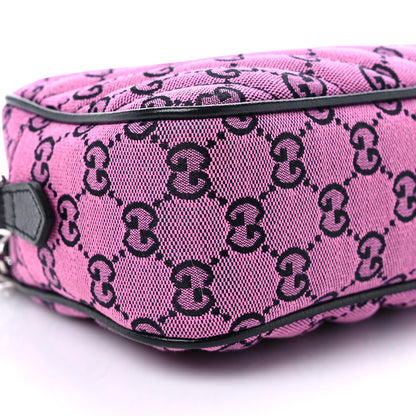Gucci Monogram Multicolor Matelasse Diagonal Small GG Marmont Chain Shoulder Bag Pink Blue 8 of 9